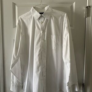 Stafford Crisp White Dress Shirt for Men 17 1/2, 36/37